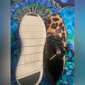 Cole Haan Leopard flats with real fur. 6.5